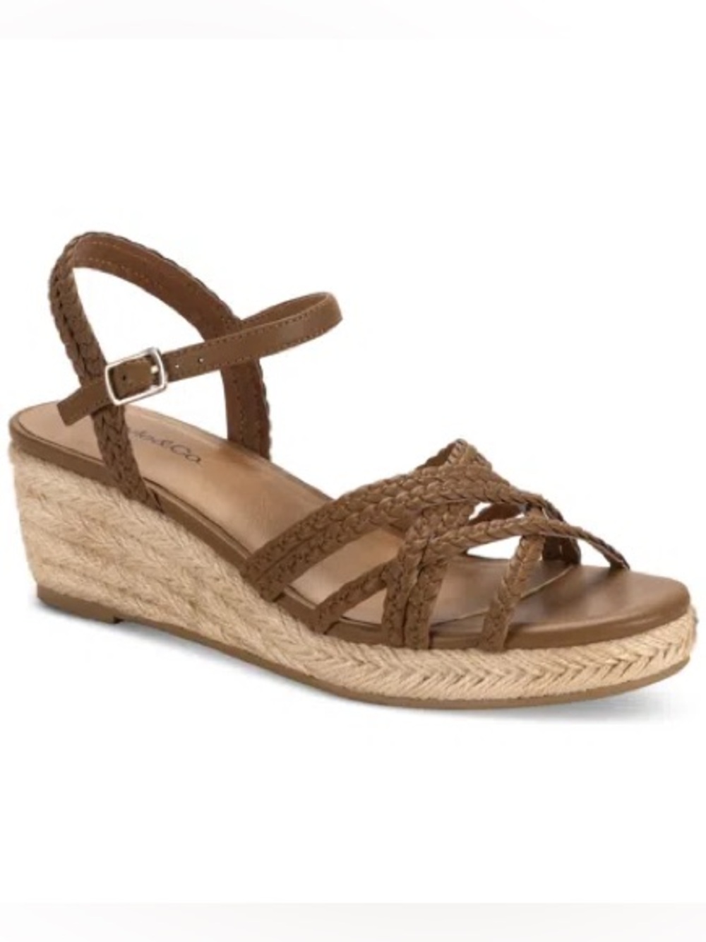 Style & Co. Brown Braided Espadrille Wedge Sandals